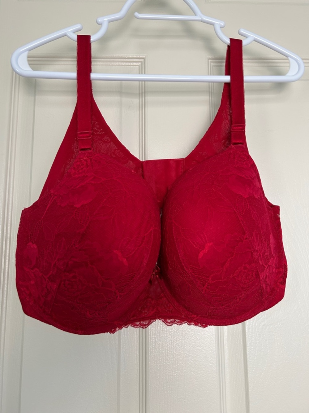 TORRID Feel the Fit Perfect Boost Bra Red Lace Sz 42DDD